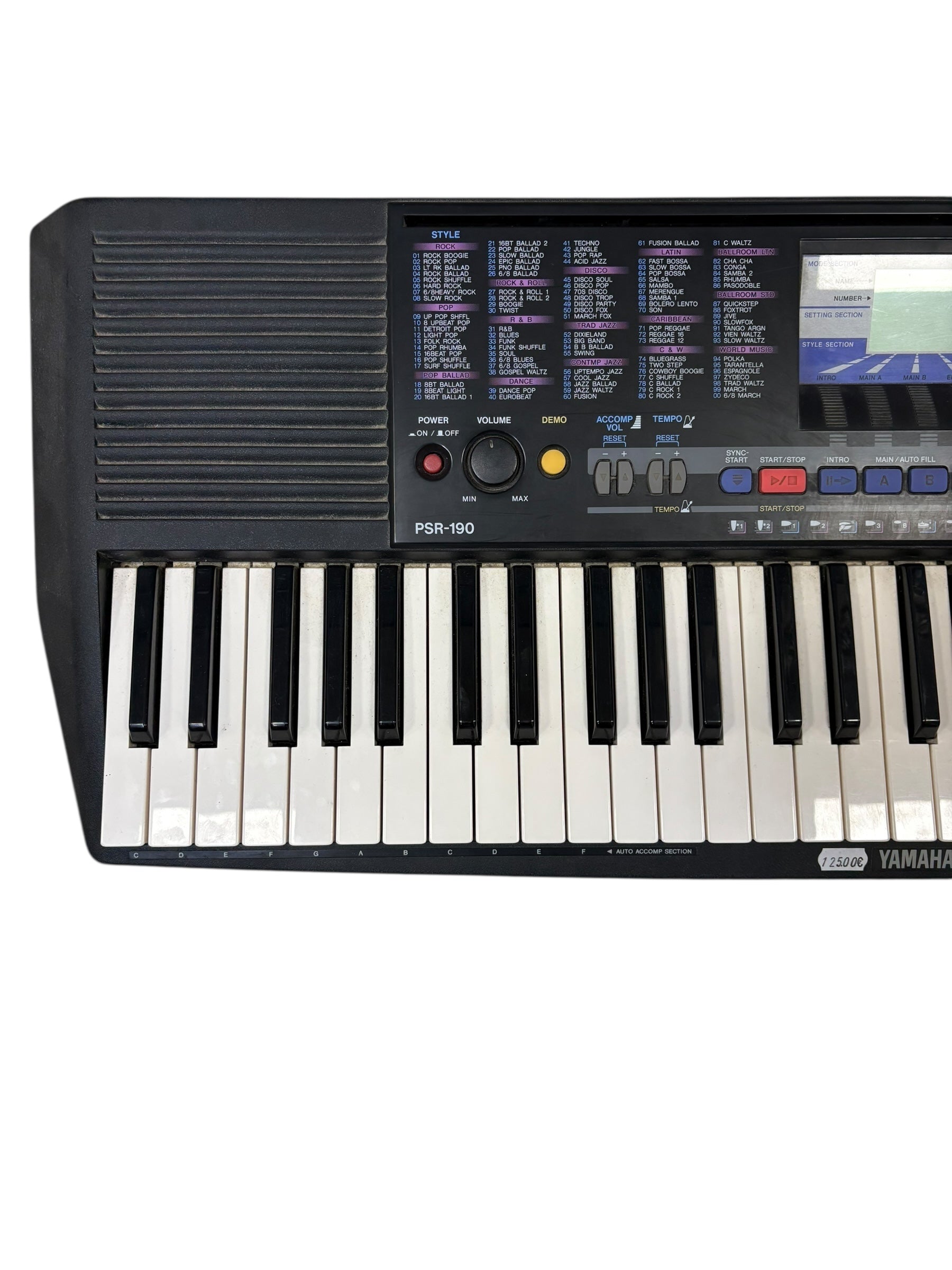 Yamaha PSR-190 – Teclado Digital de 61 Teclas
